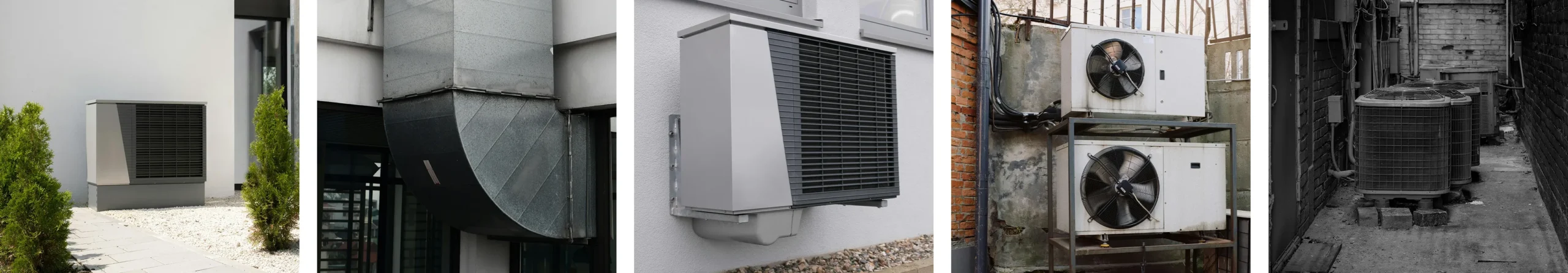 A compilation of photos of HVAC units
