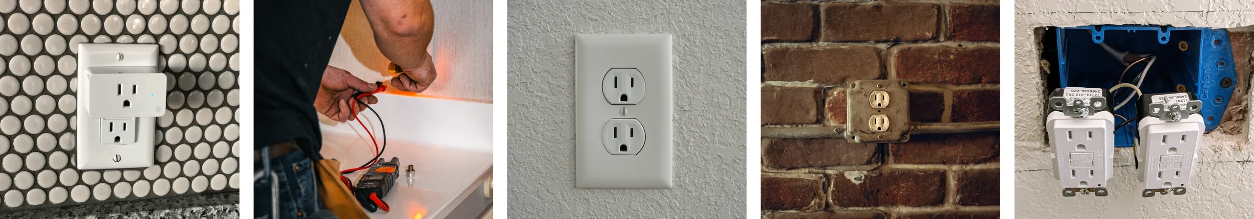A compilation of photos of outlets
