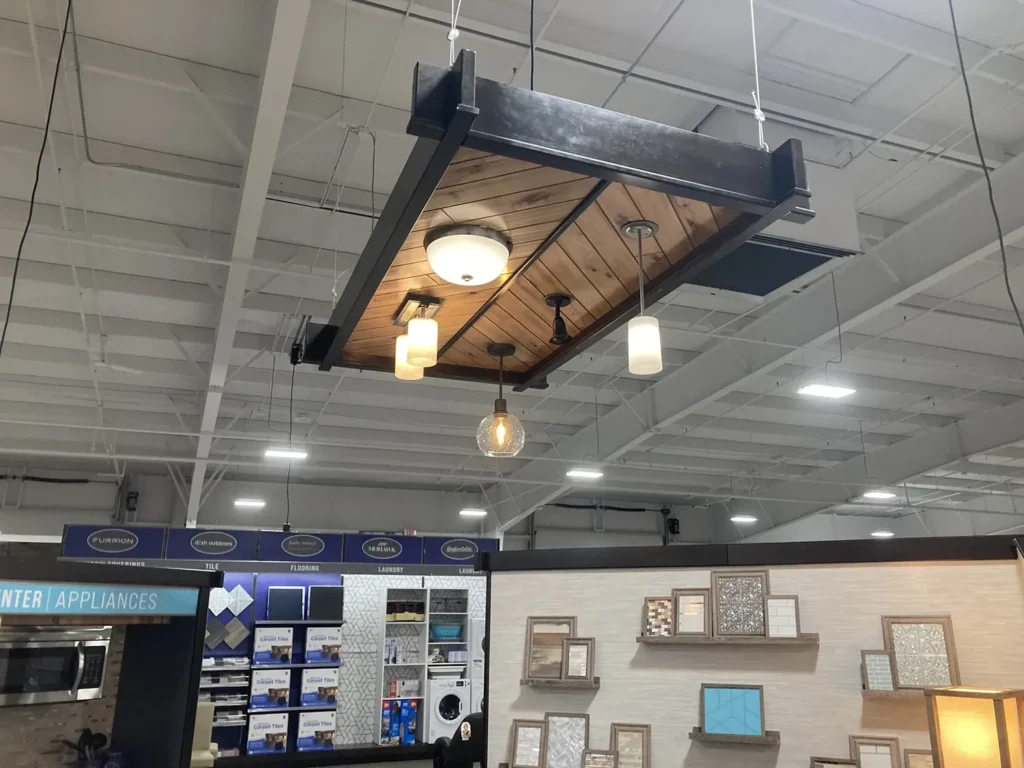 Lighting fixtures in a store