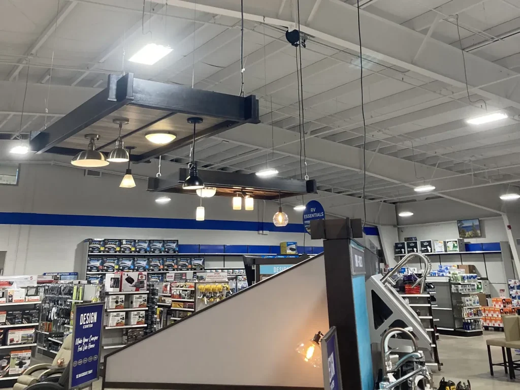 Lighting fixtures in a store