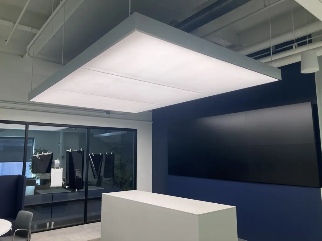 A white office light